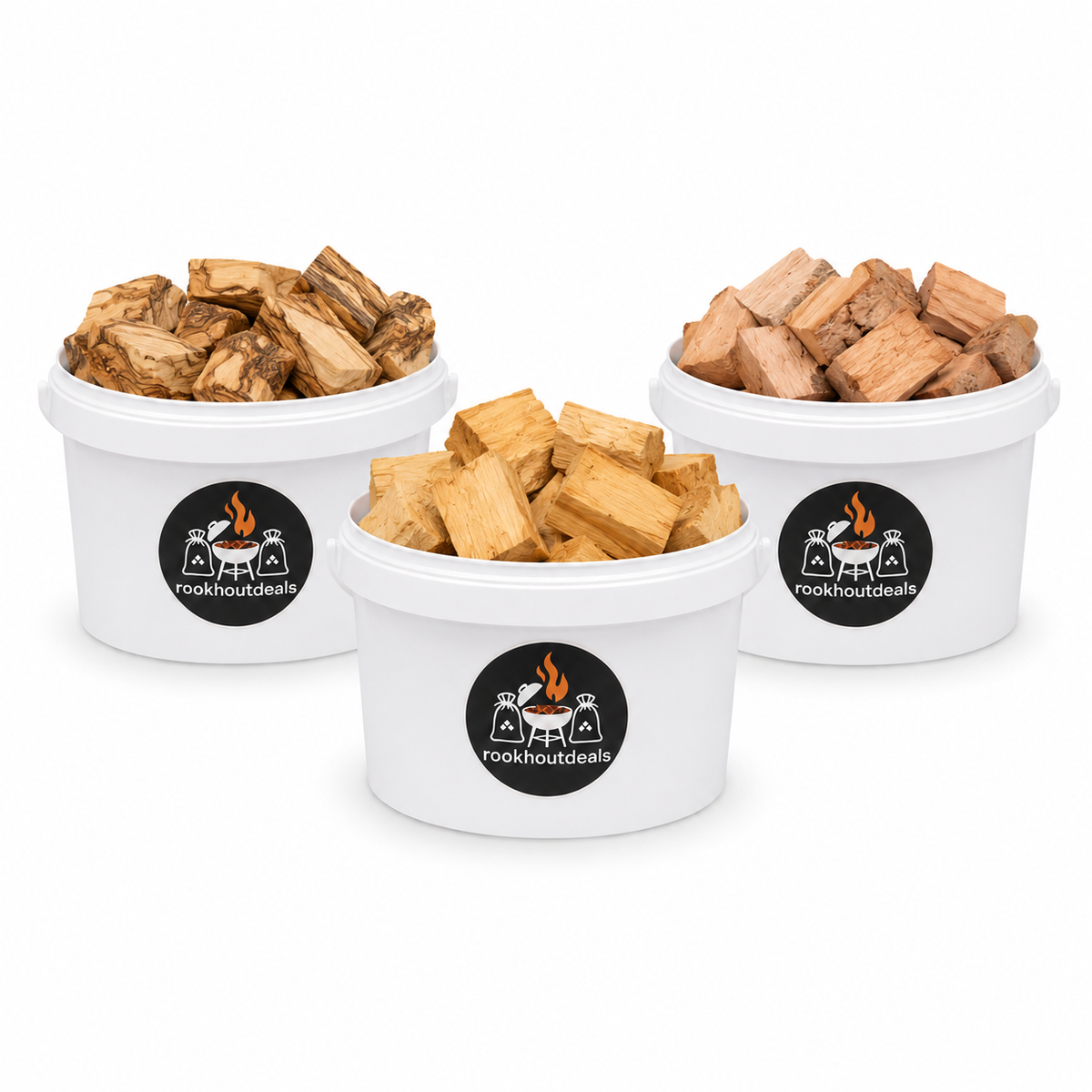 Rookchunks proefpakket mediterraans - olijf, citrus & perzik 3 x 1 kg