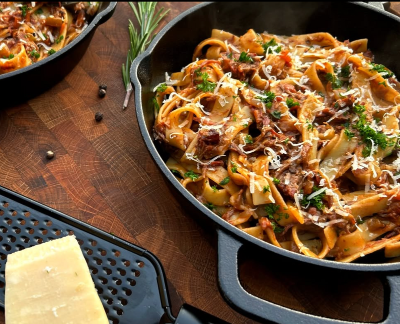 Short rib ragù gerookt met rode wijnvatenhout